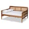 Baxton Studio Toveli Vintage French Inspired Ash Walnut Finished Wood and Synthetic Rattan Full Size Daybed 189-11175-ZORO - alternate 2